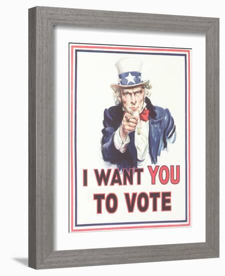 Uncle Sam, I Want You to Vote-null-Framed Art Print