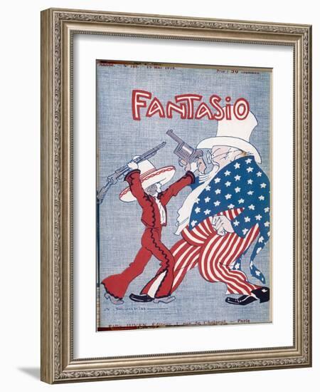 Uncle Sam Intervenes in Mexico-Auguste Roubille-Framed Art Print