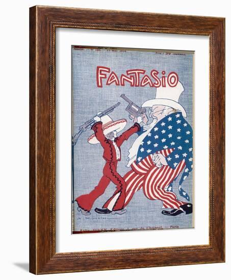 Uncle Sam Intervenes in Mexico-Auguste Roubille-Framed Art Print