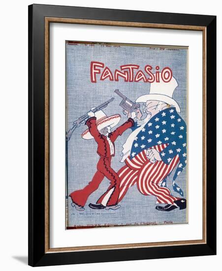 Uncle Sam Intervenes in Mexico-Auguste Roubille-Framed Art Print