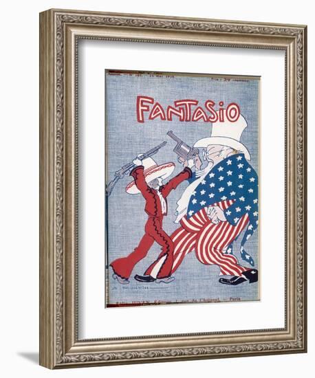 Uncle Sam Intervenes in Mexico-Auguste Roubille-Framed Art Print