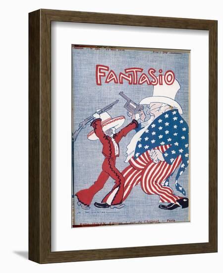 Uncle Sam Intervenes in Mexico-Auguste Roubille-Framed Art Print