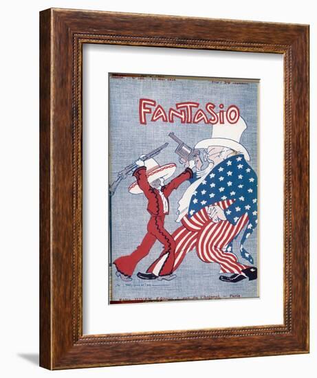 Uncle Sam Intervenes in Mexico-Auguste Roubille-Framed Art Print