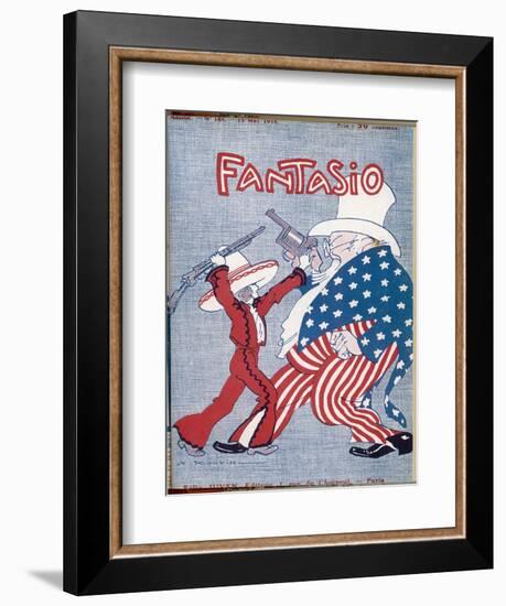 Uncle Sam Intervenes in Mexico-Auguste Roubille-Framed Art Print