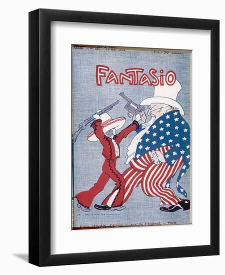 Uncle Sam Intervenes in Mexico-Auguste Roubille-Framed Art Print