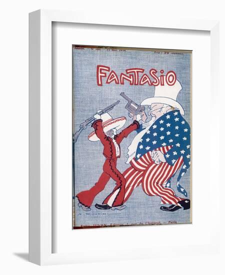 Uncle Sam Intervenes in Mexico-Auguste Roubille-Framed Art Print