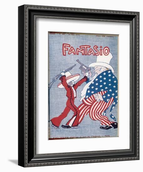 Uncle Sam Intervenes in Mexico-Auguste Roubille-Framed Art Print