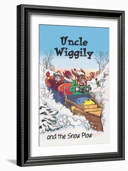 Uncle Wiggily and Friends: The Snow Plow-null-Framed Art Print