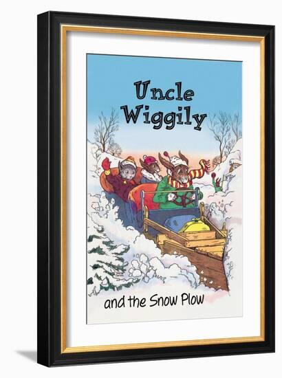 Uncle Wiggily and Friends: The Snow Plow-null-Framed Art Print