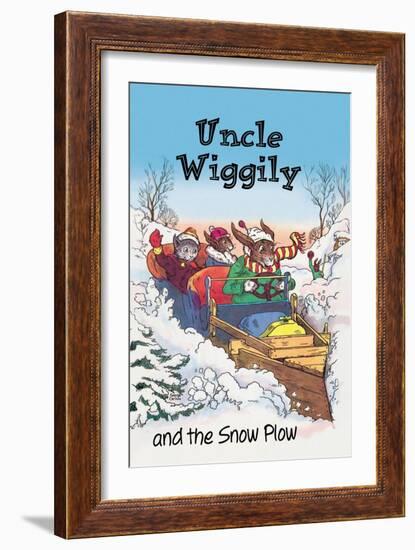 Uncle Wiggily and Friends: The Snow Plow-null-Framed Art Print