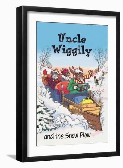 Uncle Wiggily and Friends: The Snow Plow-null-Framed Art Print