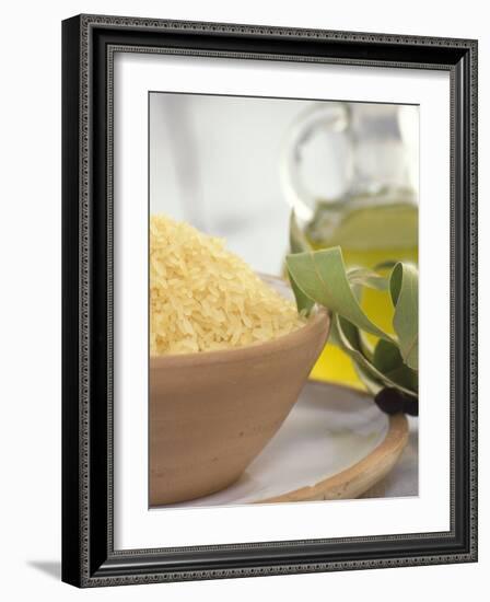 Uncooked Long-grain Rice in a Bowl-Alena Hrbkova-Framed Photographic Print