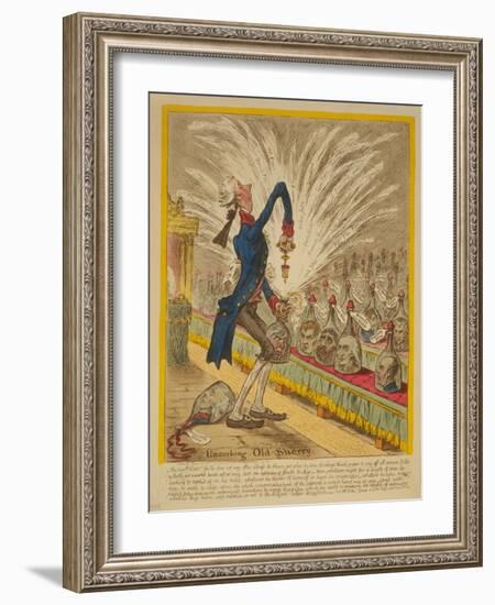 Uncorking Old Sherry, 1805-James Gillray-Framed Giclee Print