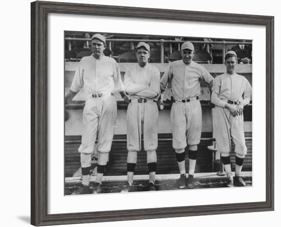 Undated of Baseball Players Ernie Shore, Babe Ruth, Carl Mays, and Dutch Leonard-Loomis Dean-Framed Premium Photographic Print