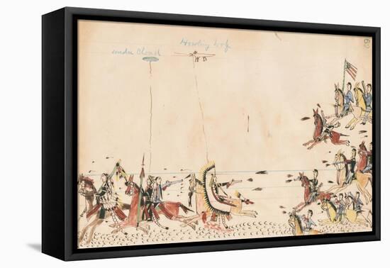 Under Cloud and Howling Wolf Fight with Gen. Sully in 1868-null-Framed Premier Image Canvas