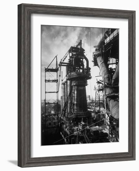 Under Construction Blast Furnace at Magnitogorsk Metallurgical Industrial Complex-Margaret Bourke-White-Framed Photographic Print