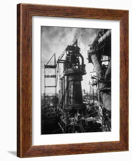 Under Construction Blast Furnace at Magnitogorsk Metallurgical Industrial Complex-Margaret Bourke-White-Framed Photographic Print