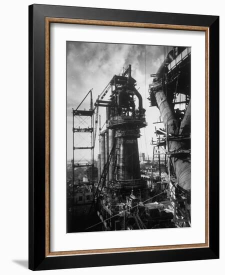 Under Construction Blast Furnace at Magnitogorsk Metallurgical Industrial Complex-Margaret Bourke-White-Framed Photographic Print