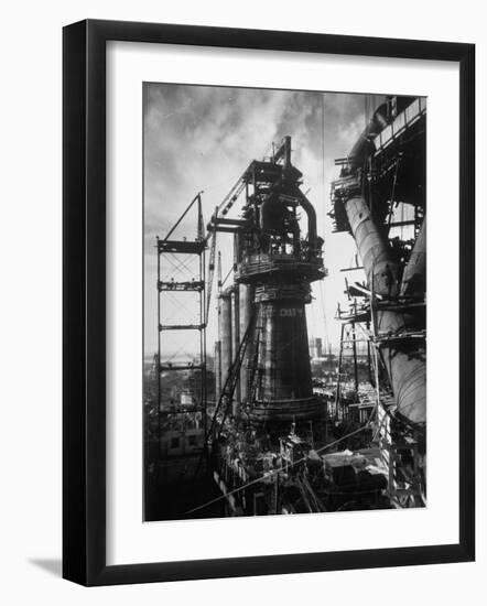 Under Construction Blast Furnace at Magnitogorsk Metallurgical Industrial Complex-Margaret Bourke-White-Framed Photographic Print