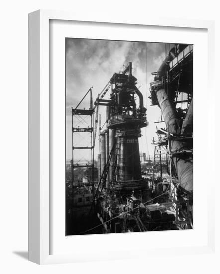 Under Construction Blast Furnace at Magnitogorsk Metallurgical Industrial Complex-Margaret Bourke-White-Framed Photographic Print