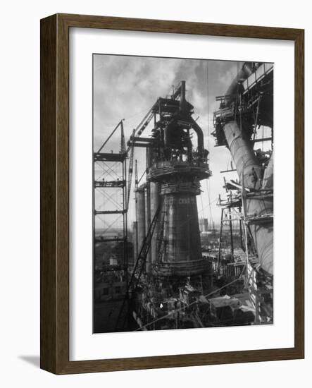 Under-Construction Blast Furnace at Magnitogorsk Metallurgical Industrial Complex-Margaret Bourke-White-Framed Photographic Print