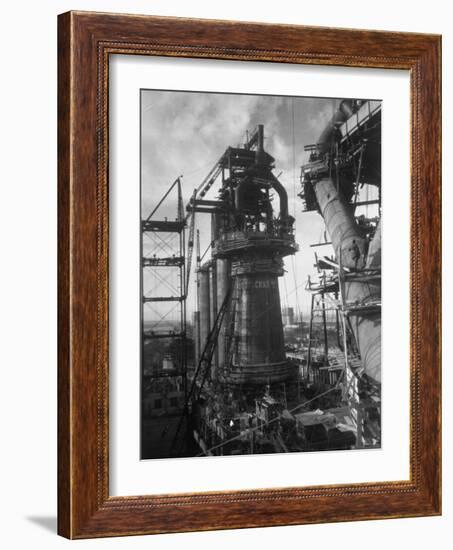 Under-Construction Blast Furnace at Magnitogorsk Metallurgical Industrial Complex-Margaret Bourke-White-Framed Photographic Print