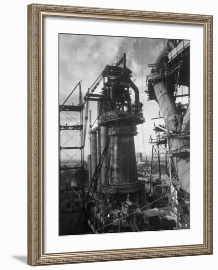 Under-Construction Blast Furnace at Magnitogorsk Metallurgical Industrial Complex-Margaret Bourke-White-Framed Photographic Print