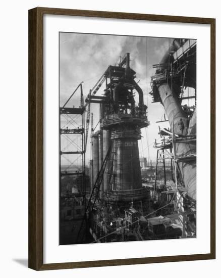 Under-Construction Blast Furnace at Magnitogorsk Metallurgical Industrial Complex-Margaret Bourke-White-Framed Photographic Print