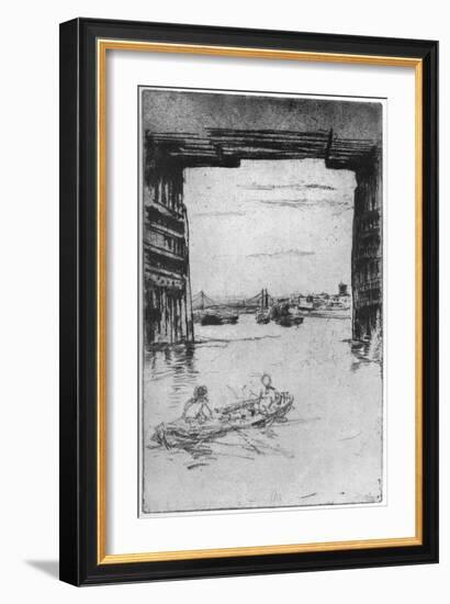 Under Old Battersea Bridge, 1879-James Abbott McNeill Whistler-Framed Giclee Print