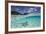 Under Over Underwater Shot Of A Stingray On White Sand, With Tourists Legs In The Bkgd Bora Bora-Karine Aigner-Framed Photographic Print