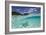 Under Over Underwater Shot Of A Stingray On White Sand, With Tourists Legs In The Bkgd Bora Bora-Karine Aigner-Framed Photographic Print