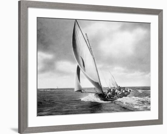 Under sail, Sydney Harbour-null-Framed Art Print