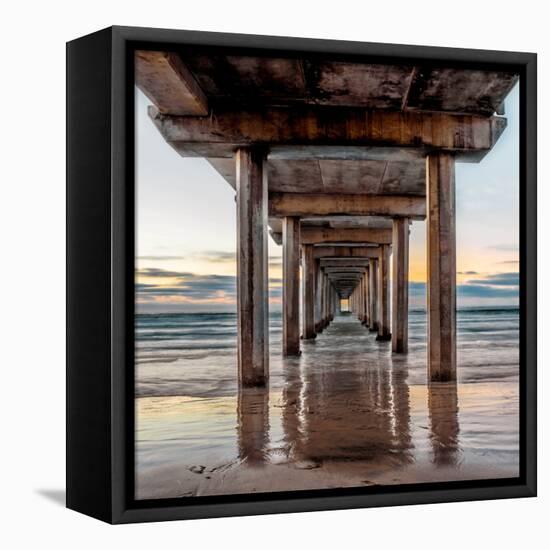 Under Scripps Pier-Danita Delimont-Framed Stretched Canvas