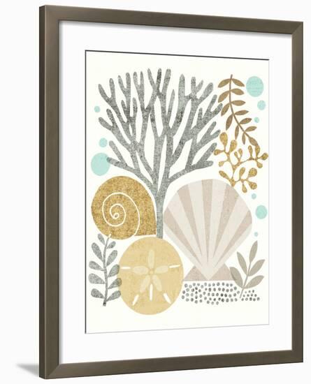 Under Sea Treasures V Gold Neutral-Michael Mullan-Framed Art Print