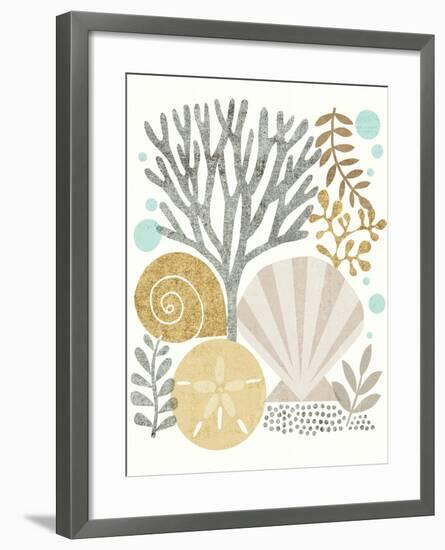 Under Sea Treasures V Gold Neutral-Michael Mullan-Framed Art Print