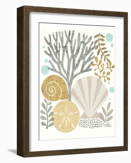 Under Sea Treasures V Gold Neutral-Michael Mullan-Framed Art Print