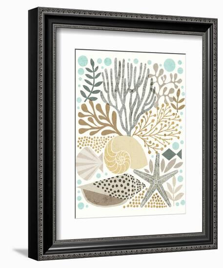 Under Sea Treasures VI Gold Neutral-Michael Mullan-Framed Art Print