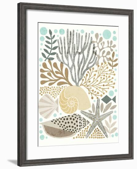 Under Sea Treasures VI Gold Neutral-Michael Mullan-Framed Art Print