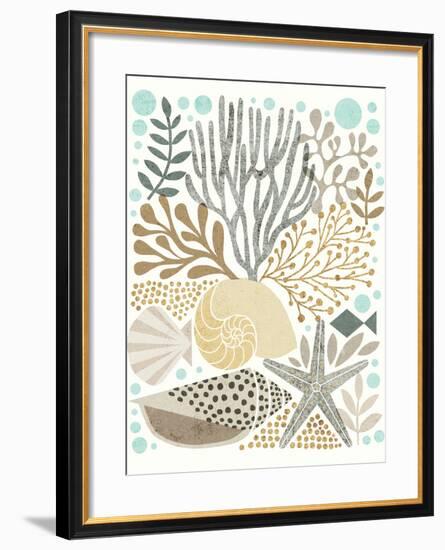 Under Sea Treasures VI Gold Neutral-Michael Mullan-Framed Art Print