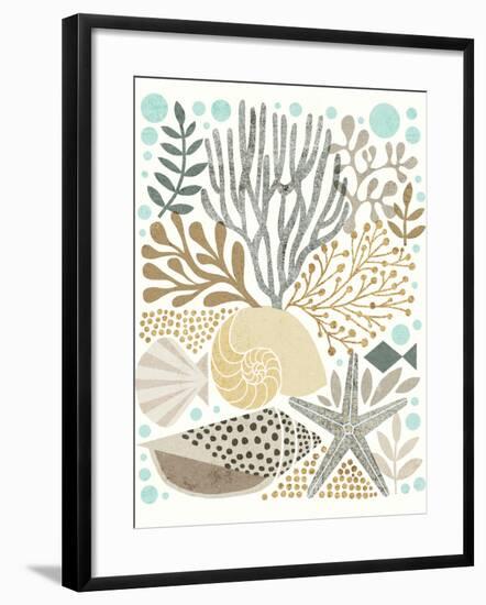 Under Sea Treasures VI Gold Neutral-Michael Mullan-Framed Art Print