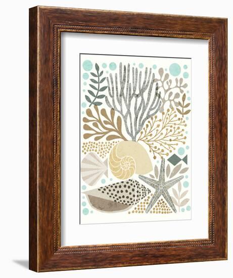 Under Sea Treasures VI Gold Neutral-Michael Mullan-Framed Premium Giclee Print