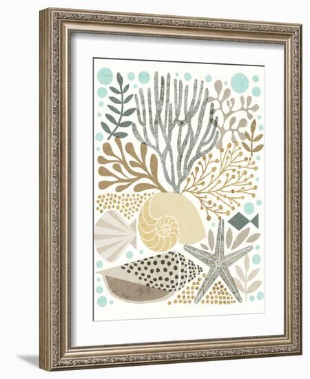 Under Sea Treasures VI Gold Neutral-Michael Mullan-Framed Art Print