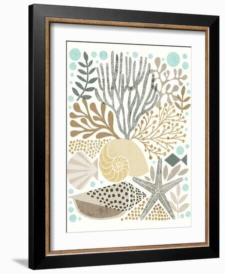 Under Sea Treasures VI Gold Neutral-Michael Mullan-Framed Art Print