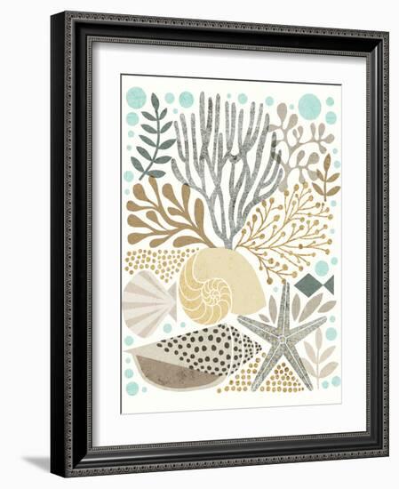 Under Sea Treasures VI Gold Neutral-Michael Mullan-Framed Art Print