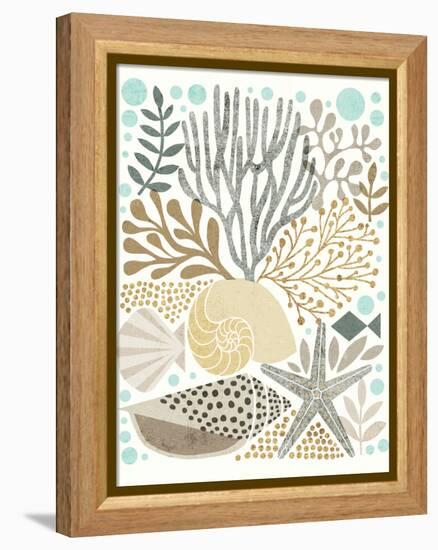 Under Sea Treasures VI Gold Neutral-Michael Mullan-Framed Stretched Canvas