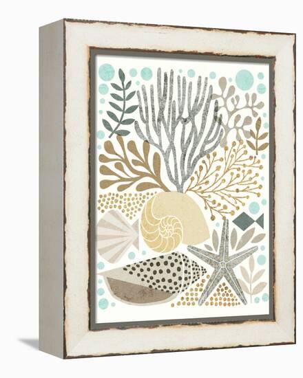 Under Sea Treasures VI Gold Neutral-Michael Mullan-Framed Stretched Canvas