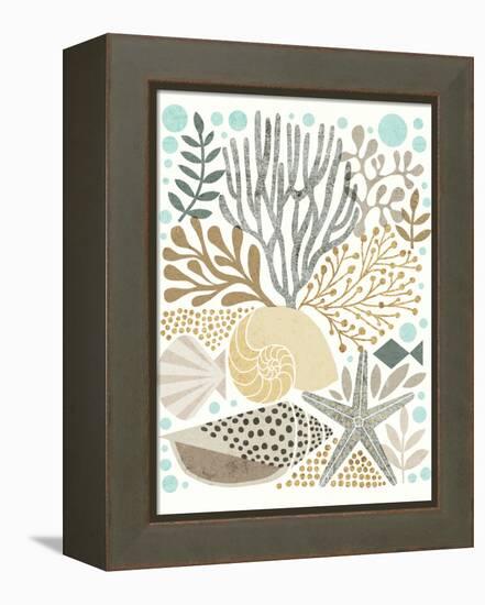 Under Sea Treasures VI Gold Neutral-Michael Mullan-Framed Stretched Canvas