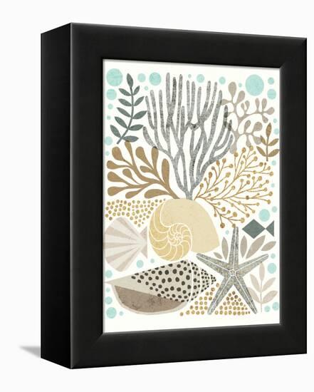 Under Sea Treasures VI Gold Neutral-Michael Mullan-Framed Stretched Canvas