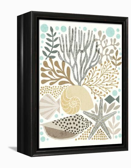 Under Sea Treasures VI Gold Neutral-Michael Mullan-Framed Stretched Canvas