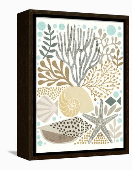 Under Sea Treasures VI Gold Neutral-Michael Mullan-Framed Stretched Canvas